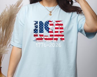 250th America Floral Flag Tshirt, Celebrate 250 Anniversary Patriot Gifted Shirt-4th of July Patriotism Gift USA - Cottagecore Patriotic Tee