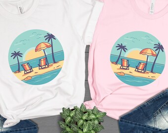 Beachy Vibes Tee,Retro Summer Time,Beach sun Tee,Vacation summer shirt,Summer Sunset shirt,Summer Fun  t shirt,Summer Vacation Gift,