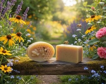 Goat milk and honey soap with Ylang-ylang, clove, and lime essential oils
