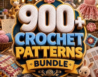 900+ Crochet Patterns Bundle | Amigurumi, Blankets, Clothes (PDF Download) for Beginners & Experts