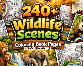 240+ Wildlife Coloring Book Covers | Animal & Nature Scenes (Printable PDF)
