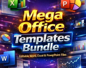Pakiet Mega Szablonów Office | Edytowalne pliki Word, Excel i PowerPoint do pracy, szkoły i biznesu