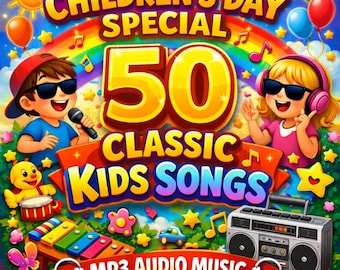 50 Classic Kids Songs MP3 Bundle – Children’s Day Music Pack (Digital Download)