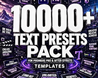10,000+ Text Presets for Premiere Pro & After Effects | Animated Titles, Motion Graphics Templates, Video Editing Assets