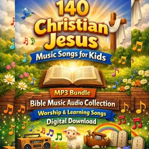 MP3-bundel 140 christelijke Jezusliederen voor kinderen | Audio voor aanbidding en leren van de Bijbel (digitale download)