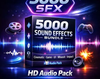 Pacchetto di 5000 effetti sonori / Effetti sonori cinematografici, giochi, interfacce utente, suoni di impatto, audio di urlo