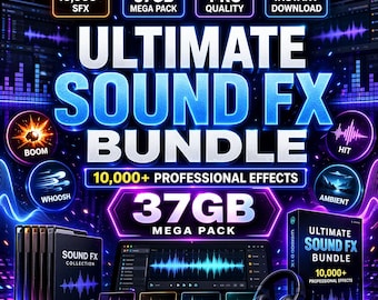 37GB Cinematic Sound Effects Bundle, Video Editing Audio Pack (Digital Download)