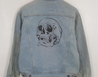 Vintage Mac Hope Custom Skull Graphic Denim Jacket