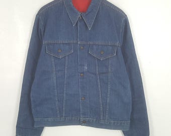 Vintage Blue Denim Quilted Lined  Jacket