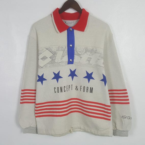 Lotto, Vintage 90s Lotto Concept & Form Collar Sweatshirt