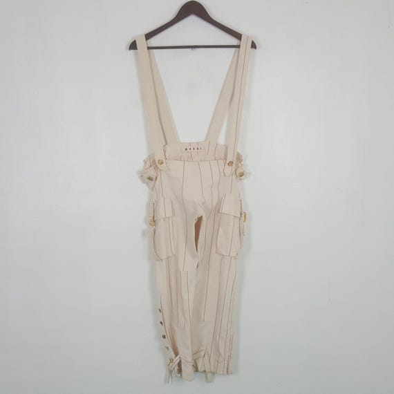 Marni, Vintage Marni Striped Cargo Overall Pants