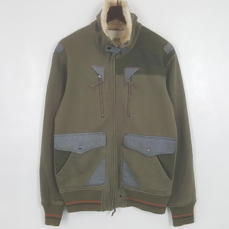 Vintage Avirex militär flygjacka med pälskrage bild 1