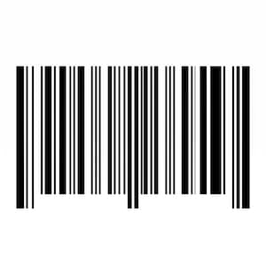 Puede incluir: Un código de barras UPC-A estándar que consiste en una serie de barras verticales negras de diferentes anchos sobre un fondo blanco sólido. El patrón incluye grupos distintos de líneas utilizadas para fines de escaneo e identificación.