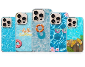 Pool Phone Case Water Blue Summer Cover for iPhone 17, 16, 15, 14, 13, 12, 11, Samsung S25, S24, A16, A56, Pixel 10 Pro XL, 9A, 8Pro, 7A,7