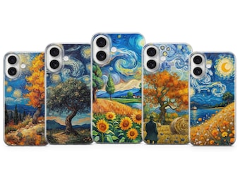 Van Gogh Starry Night Phone Case, Cover for iPhone 17 Pro Max, 16e, 15, 14, 13 & Samsung S25 Ultra, S24 FE, A56, A16, Pixel 10 XL, 9a, 8, 7