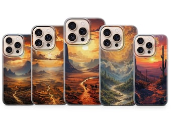 Sunset Landscape Phone Case,Country Style Cover for iPhone 17 Pro Max, 16e, 15, 14, 13 & Samsung S25 Ultra, S24 FE,A56,A16,Pixel 10XL,9a,8,7