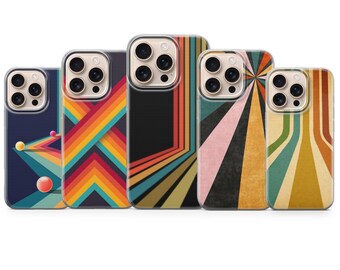 Retro Stripes Phone Case Vintage Cover for iPhone 17 Pro Max, 16e, 15, 14, 13 & Samsung S25 Ultra, S24 FE, A56, A16, Pixel 10 XL, 9a, 8, 7