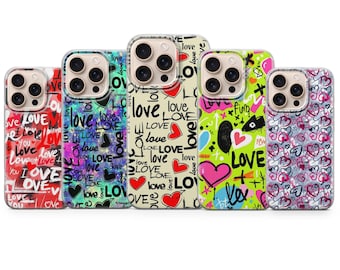 Hearts Phone Case Valentine's Day Cover for iPhone 17 Pro Max, 16e, 15, 14, 13 & Samsung S25 Ultra, S24 FE, A56, A16, Pixel 10 XL, 9a, 8, 7