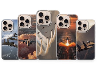 Airplane Phone Case Fighter Jet Aviation Cover – Fits iPhone 17, 16,15, 14, 13, 12 Samsung S25, S24, A16, A56 Pixel 10 Pro XL, 9A, 8Pro,7A,7
