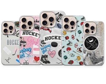 Ice Hockey Phone Case Sport Winter Cover for iPhone 17 Pro Max, 16e, 15, 14, 13 & Samsung S25 Ultra, S24 FE, A56, A16, Pixel 10 XL, 9a, 8, 7