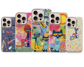 cool cat art phone case funny cat Cover for iPhone 17 Pro Max, 16e, 15, 14, 13 & Samsung S25 Ultra, S24 FE, A56, A16, Pixel 10 XL, 9a, 8, 7