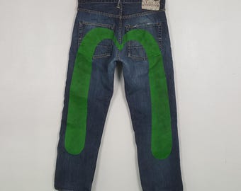Vintage EVISU Japanese Brand Daicock Custom Art Denim Jeans