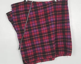 Vintage Tricot Comme Des Garcons Plaid Cotton Zipper Defect Skirt
