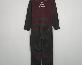 Vintage FUSO Mitsubishi Motorsport Team Workwear Coverall Jacket