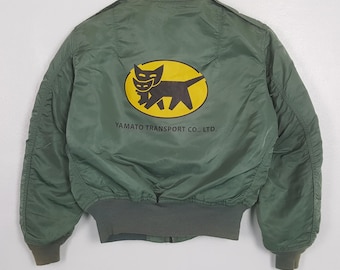 Chaqueta bomber personalizada de uniforme japonés de Yamato Transport de estilo vintage.