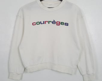 Vintage Courreges Italian Crewneck White Sweatshirt