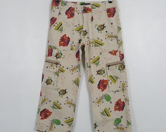 Vintage Hysteric Glamour Japanese Brand Cartoon Print Cargo Pants