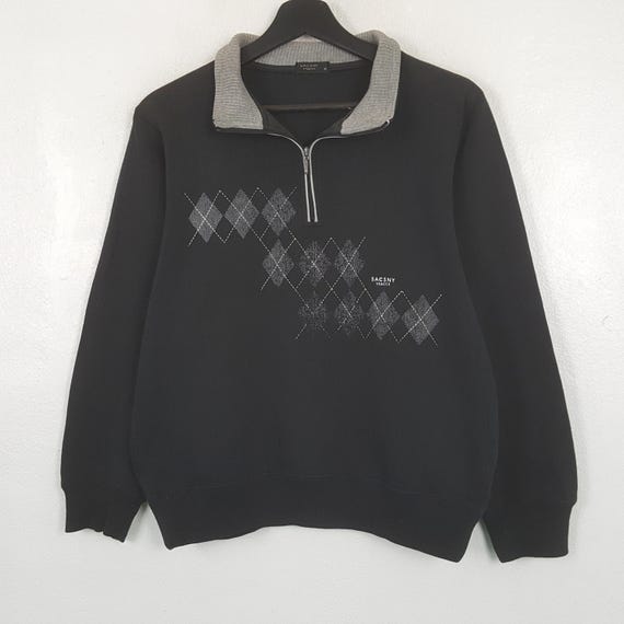 Yohji Yamamoto, Vintage Sacsny Y'saccs By Yohji Yamamoto Quarter Zip Sweatshirt