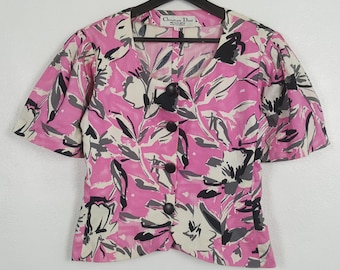 Camisa vintage de tweed de diseñador Christian Dior