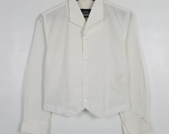 Camisa vintage Comme Des Garcons Tricot branca com botões