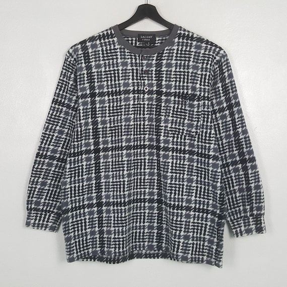 Yohji Yamamoto, Vintage SACNY Y'SACCS by Yohji Yamamoto Patterned Fleece Jacket