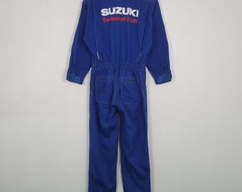 Vintage Suzuki Technische Mitarbeiter Japanische Racing Overall Jacke