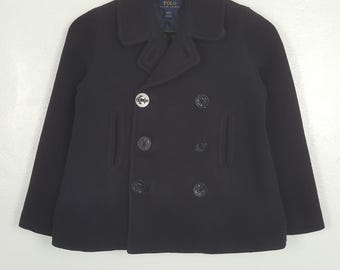 Vintage Polo Ralph Lauren Designer Wool Coat