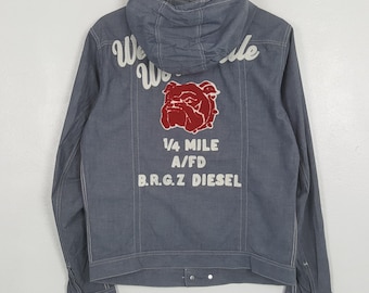 Chaqueta vaquera vintage Diesel West Workville con pespuntes de cadena.