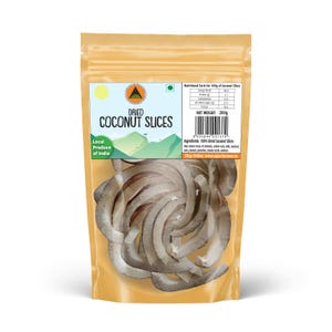 Premium Dried Coconut Slices - Natural Indian Coconut Slice, Unsweetened & Additive-Free, Gourmet Snack, Small-Batch, High-Quality Produce
