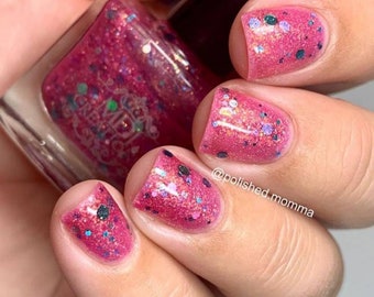 The Dragon Keeper LE flakie jelly glitter bomb scattered holo nail polish by MDJ Creations