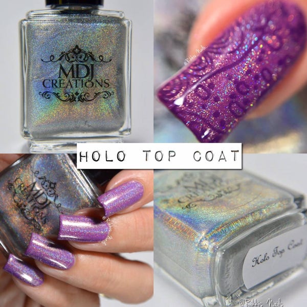 Holographic Top Coat, Spectraflair Rainbow Spectrum 5 Free Nail Polish by MDJ Creations