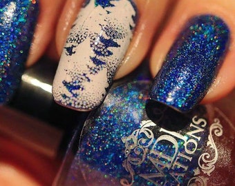 New! Synergy deep turquoise  electric royal blue linear holo micro glitter by MDJ Creations, LE Indie Collective Exclusive