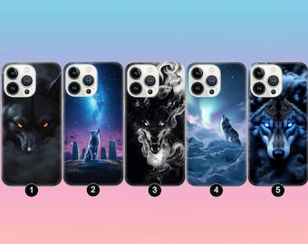 Wolf Phone Case Wolves Cover Animal Case Art Case for iPhone 17, 17Pro, 16e, 15, 14, 13, 12, Samsung S25 Fe, S24, A17, A56, Pixel 10Pro, 9A