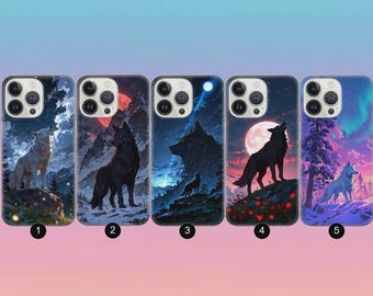 Wolf Phone Case Aesthetic Animal Scenery Cover for iPhone 17 Pro Max, 16, 15, 14, 13, 12, Pixel 10, 9, Samsung S25, S24, S23, S22, A54, A35