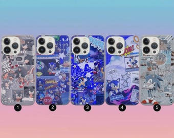 Sonic Y2K Phone Case Y2K Collage Case Retro Cover for iPhone 17 Pro, 16e, 15, 14, 13, 12, 11, 10, Samsung S25 FE, S24, A17, A56,Pixel 10 Pro