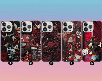 Shadow the Hedgehog Phone Case Dark Sonic Art Cover for iPhone 17, 17 Pro, 16e, 15, 14, 13, 12, Samsung S25 FE, S24, A17, A56, Pixel 10 Pro