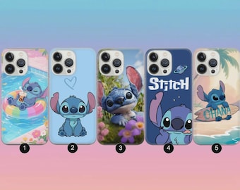 Stitch Phone Case Cute Disney Lilo Cover for iPhone 17 Air, 16, 15, 14, 13, 12, Pixel 10, 9, 8, 7, Samsung S25, S24, S23, S22, A54, A35, A34