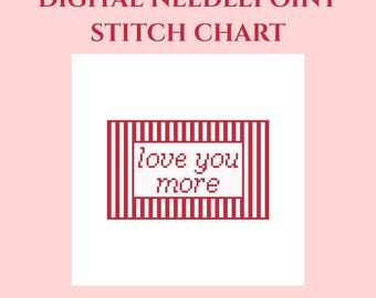 Love You More Digital Needlepoint Chart - Instant Download