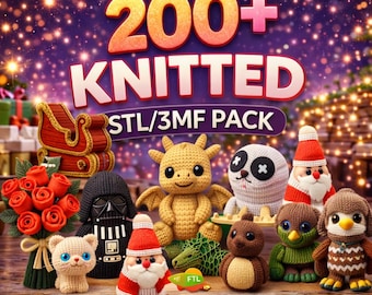 200+ Knitted STL Files | Animals, Characters, Commercial Use (Image Catalog)