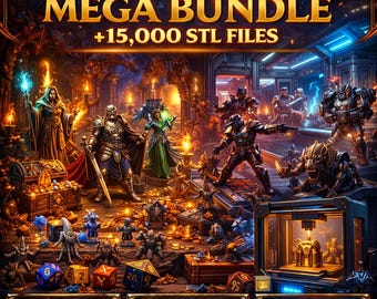 15000+ STL Miniatures Bundle, Tabletop RPG Models, DnD Figures, 3D Print Files